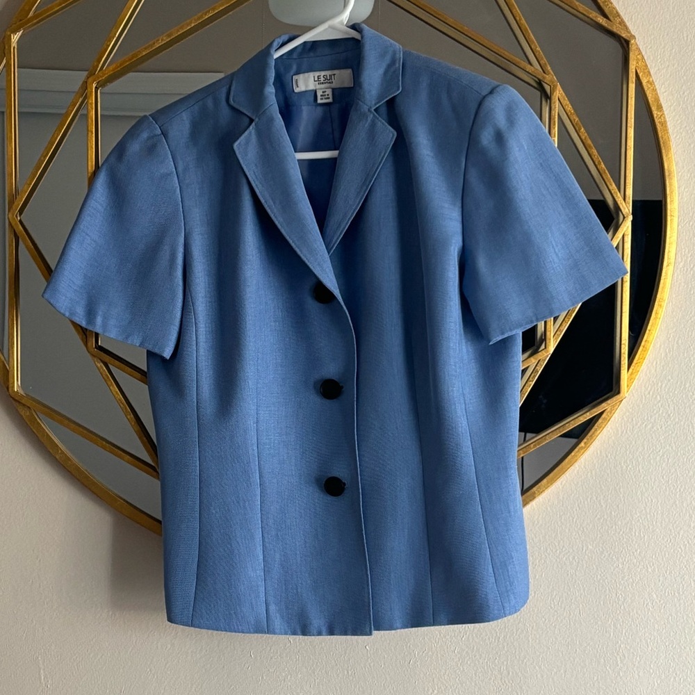 Le Suit Blue Short Sleeve Jacket